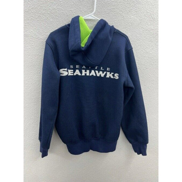 Mens NFL Seattle Seahawks Fleece Sherpa Lined Zip Up Thermal Jacket Size Small - Picture 8 of 12